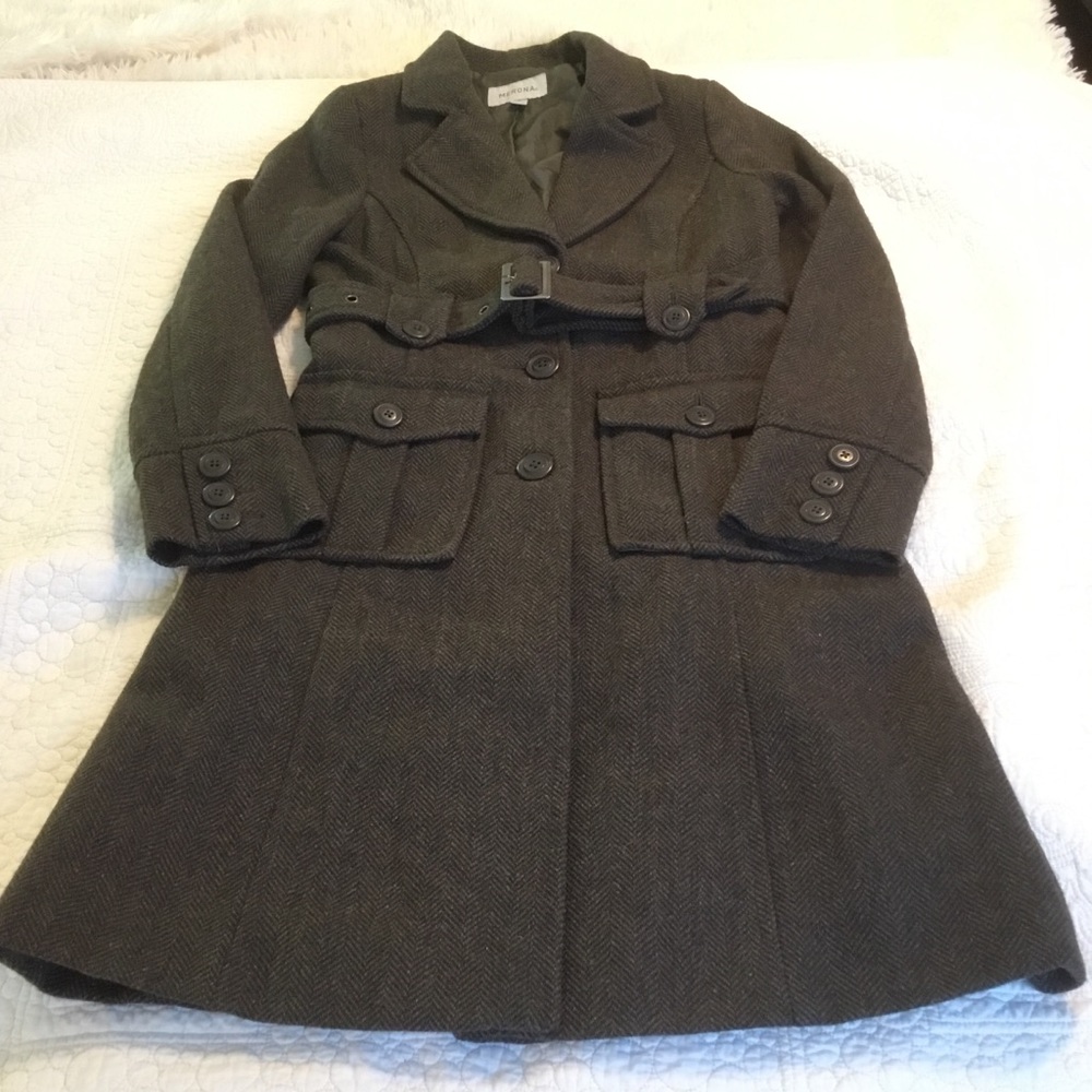 Merona Winter Coat. Olive Green and Brown. Size S - Picture 2 of 8